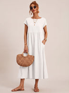 Women's Pocketed Flowy Midi Dress