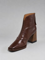 Women's Square-Toe Leather Ankle Boots