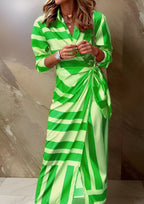 Women's Striped Maxi Wrap Dress