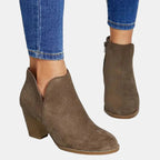 Women's Suede Block Heel Boots