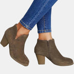 Women's Suede Block Heel Boots