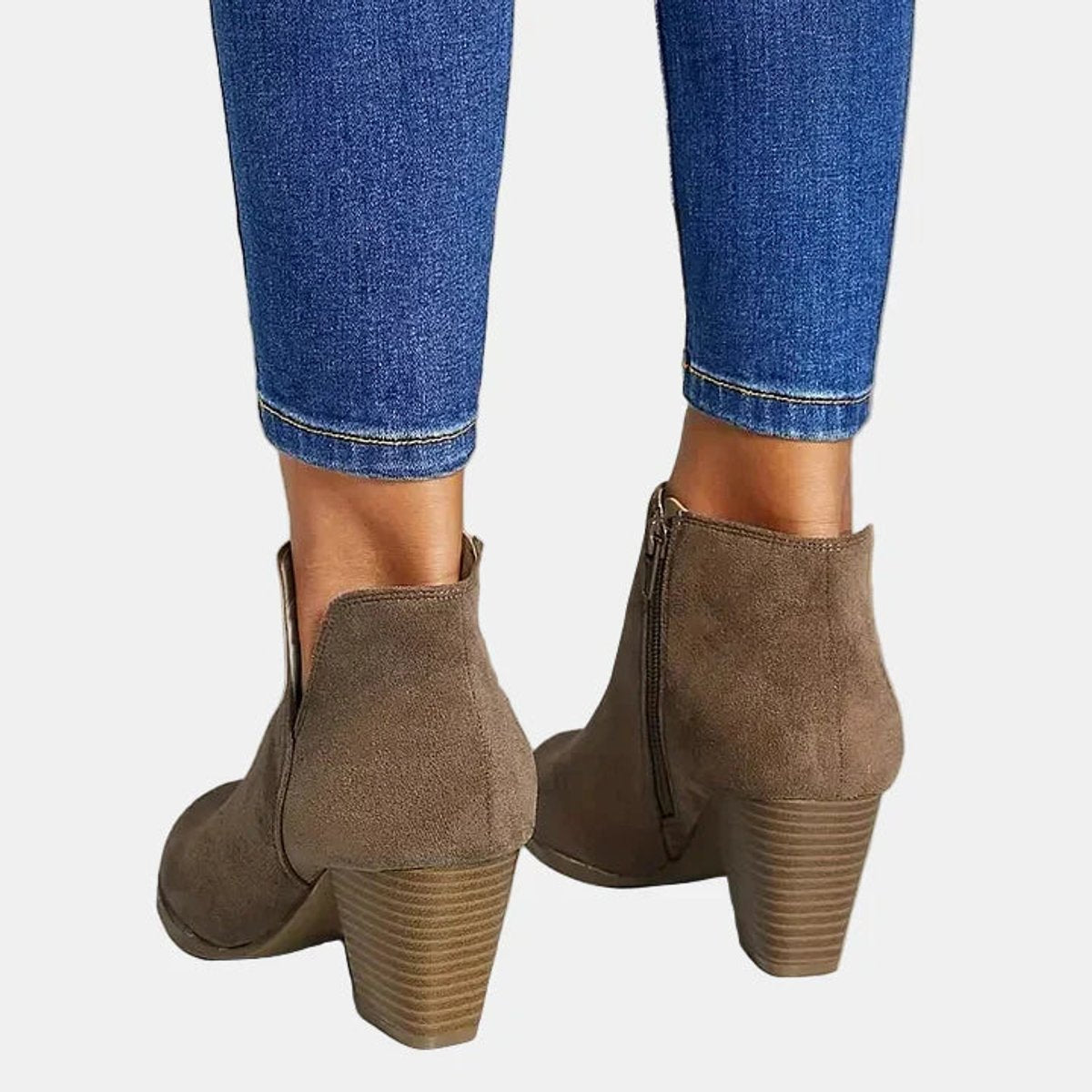 Women's Suede Block Heel Boots