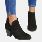 Women's Suede Block Heel Boots