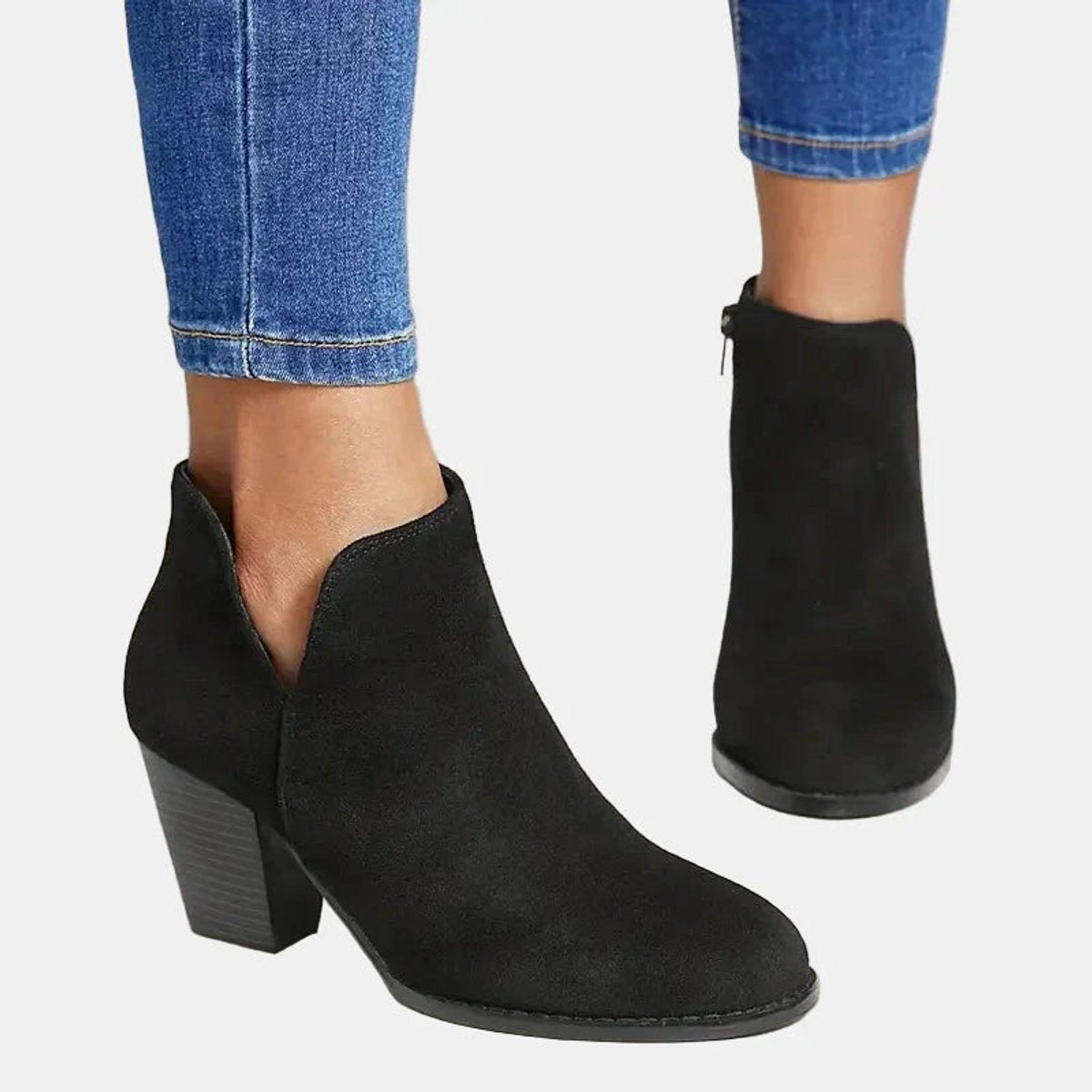 Women's Suede Block Heel Boots