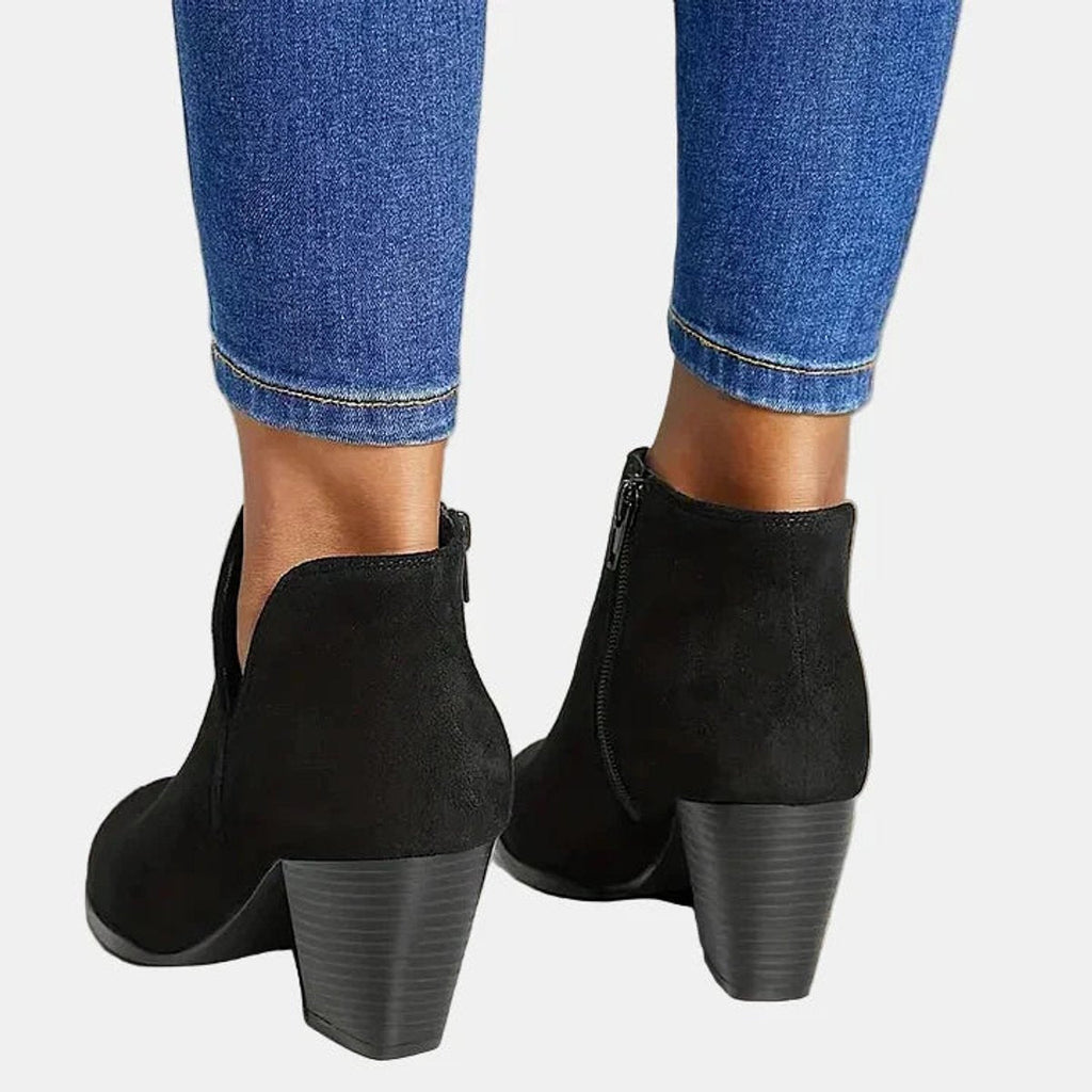 Women's Suede Block Heel Boots