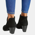 Women's Suede Block Heel Boots