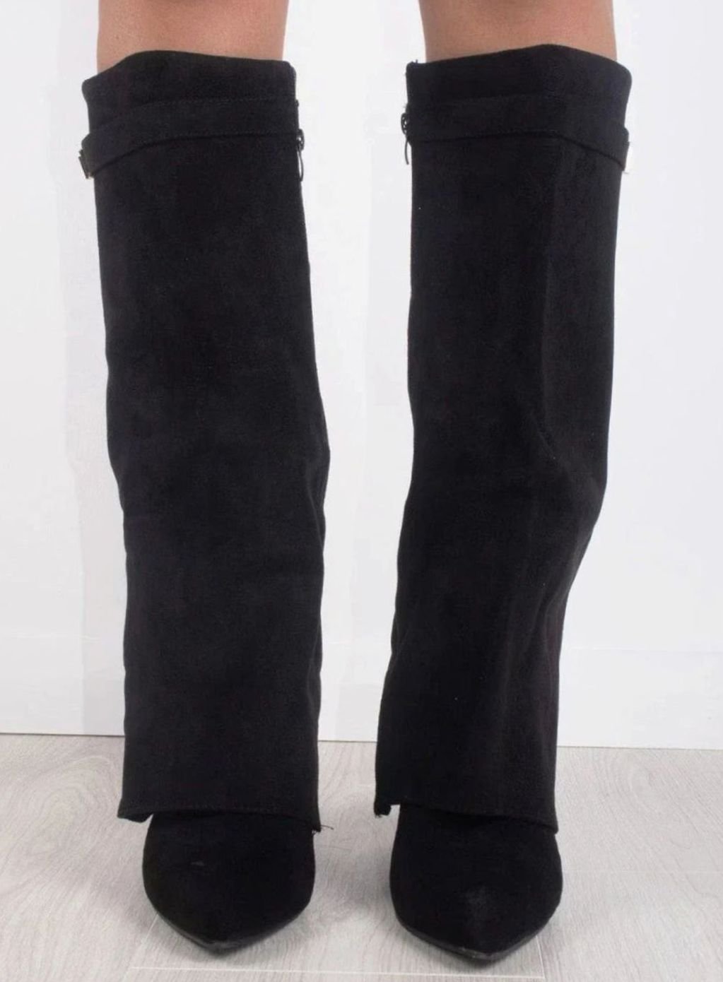 Women's Fold-Over Suede Thigh-High Boots
