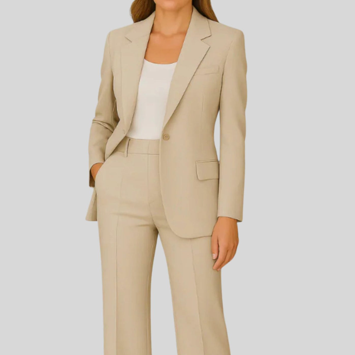 Women's Tailored Straight-Leg Trouser Suit