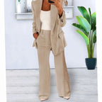 Women's Wide-Leg Blazer Suit Set