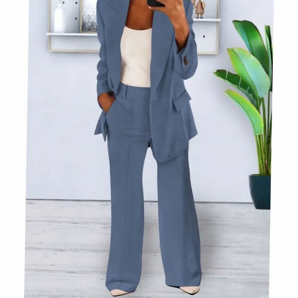 Women's Wide-Leg Blazer Suit Set