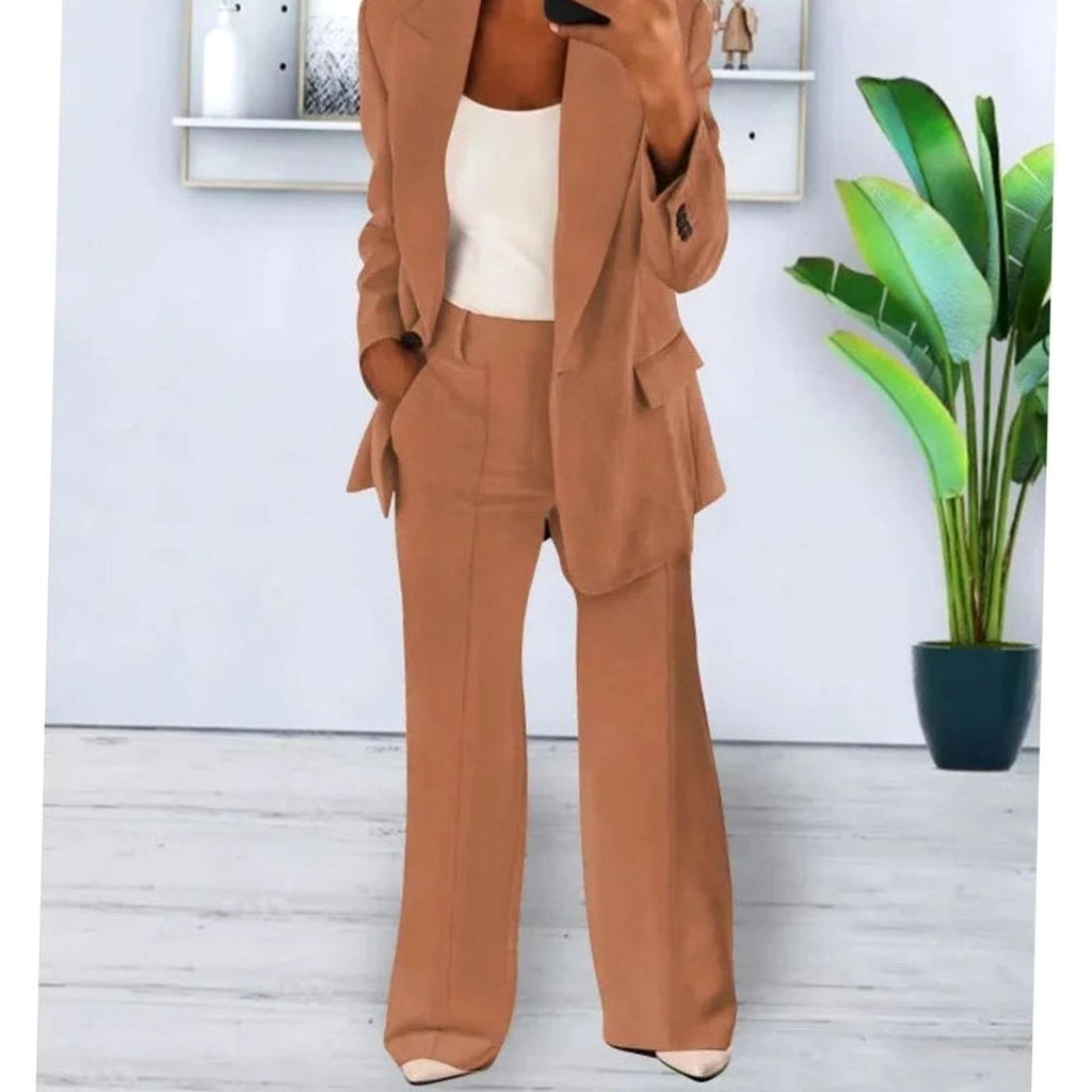 Women's Wide-Leg Blazer Suit Set