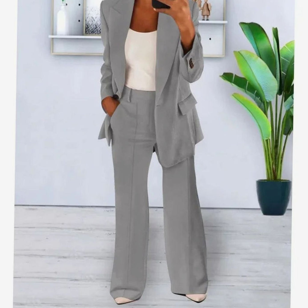 Women's Wide-Leg Blazer Suit Set