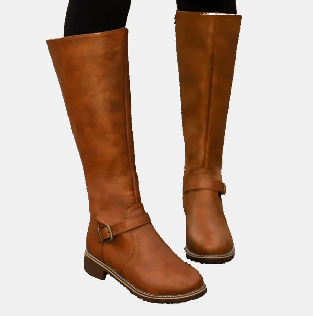 Women's Buckle Strap Riding Boots