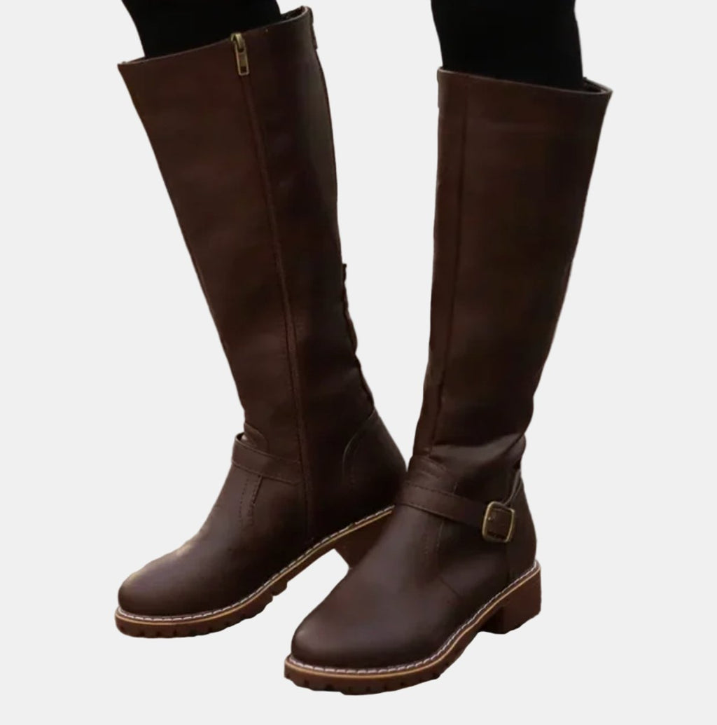 Women's Buckle Strap Riding Boots