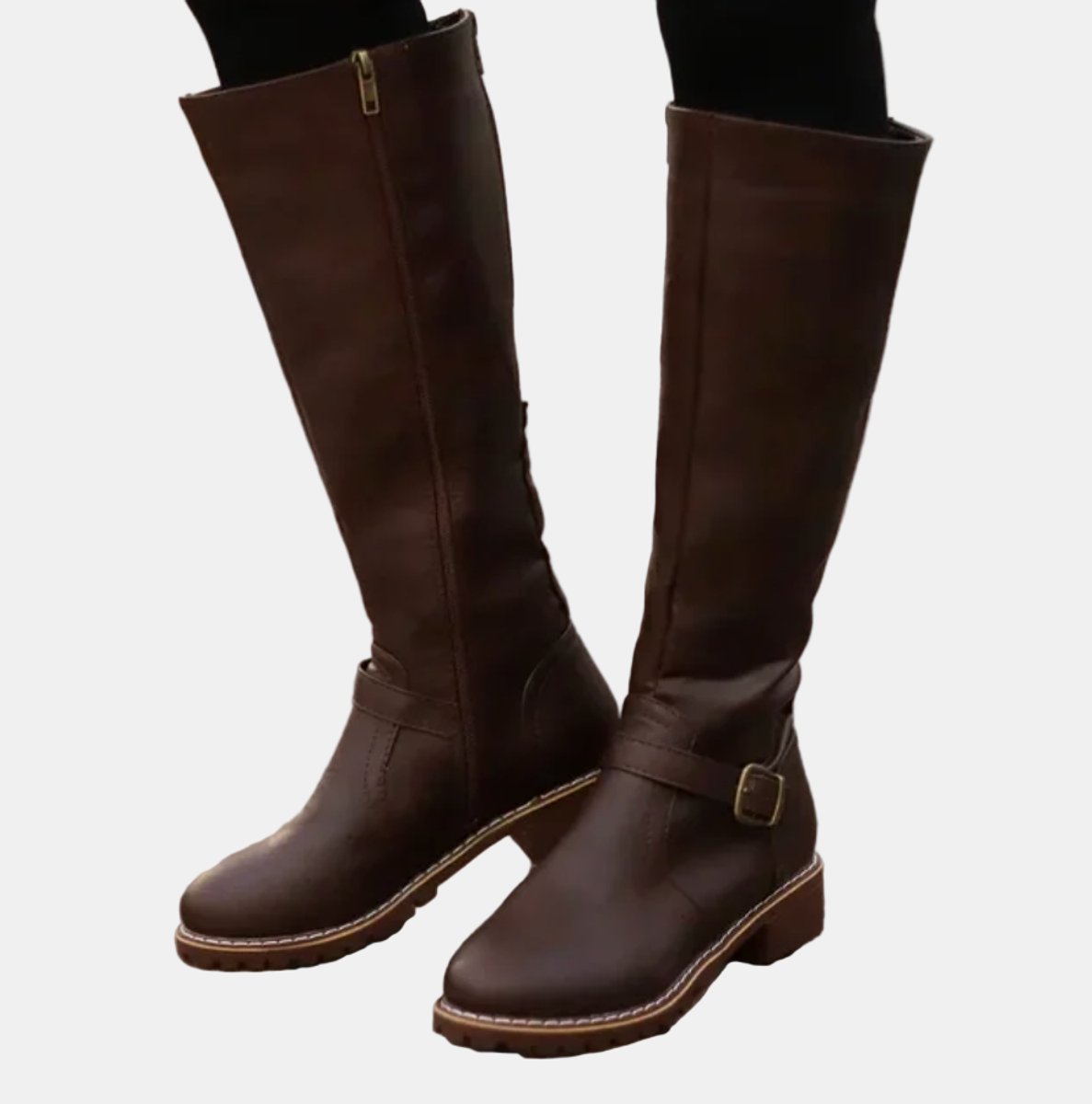 Women's Buckle Strap Riding Boots