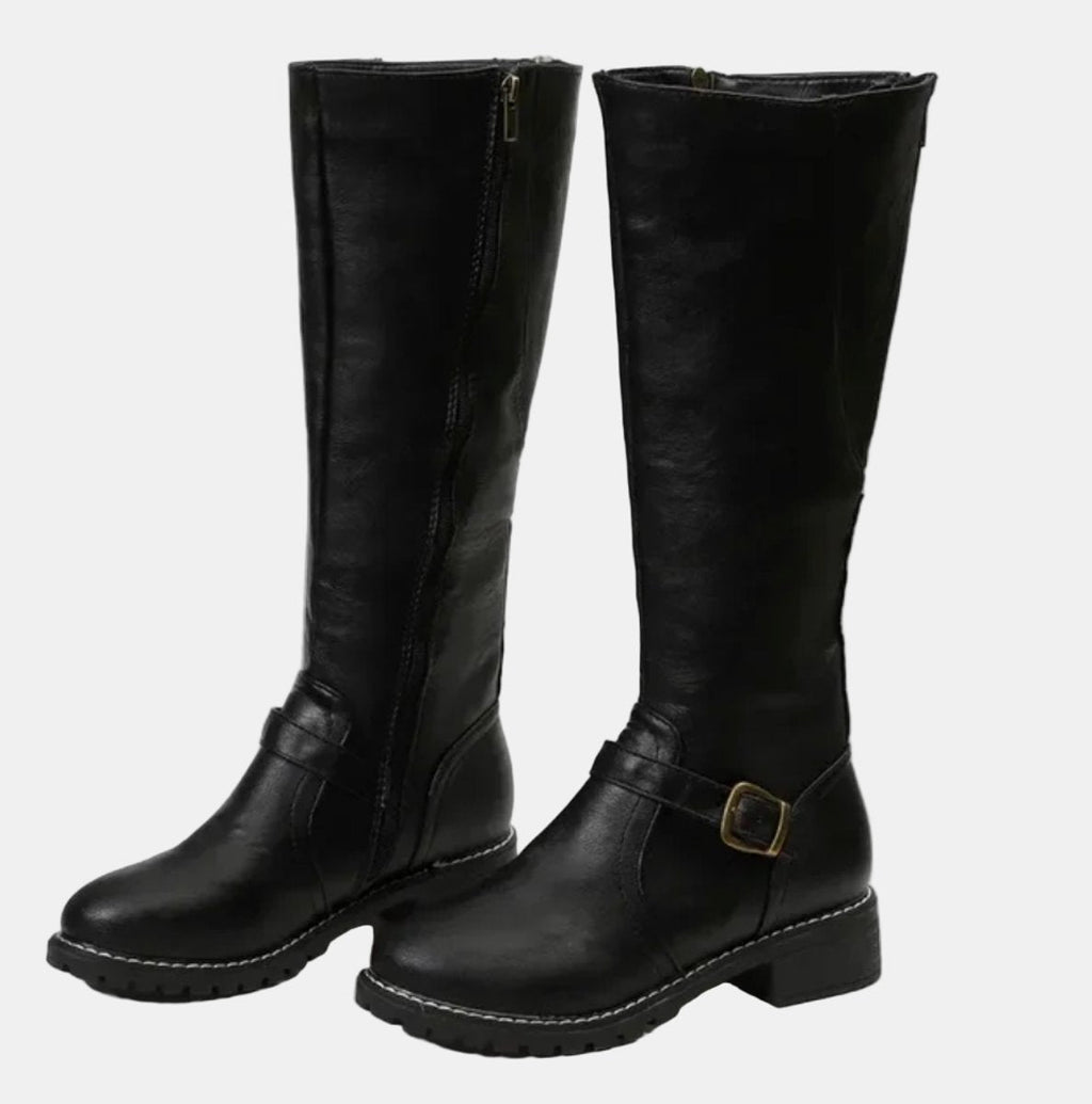 Women's Buckle Strap Riding Boots