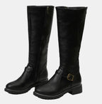 Women's Buckle Strap Riding Boots