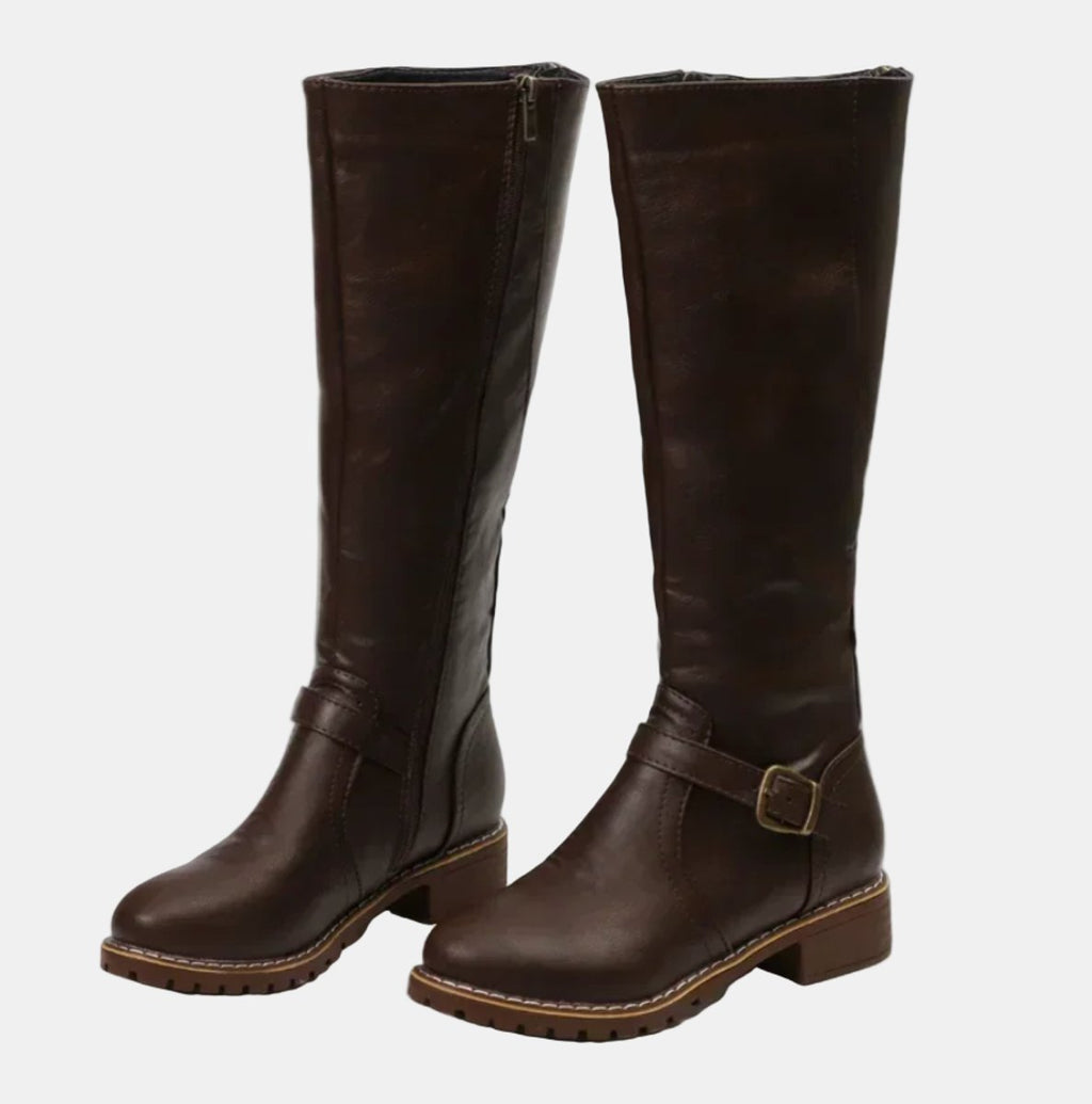 Women's Buckle Strap Riding Boots