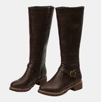 Women's Buckle Strap Riding Boots