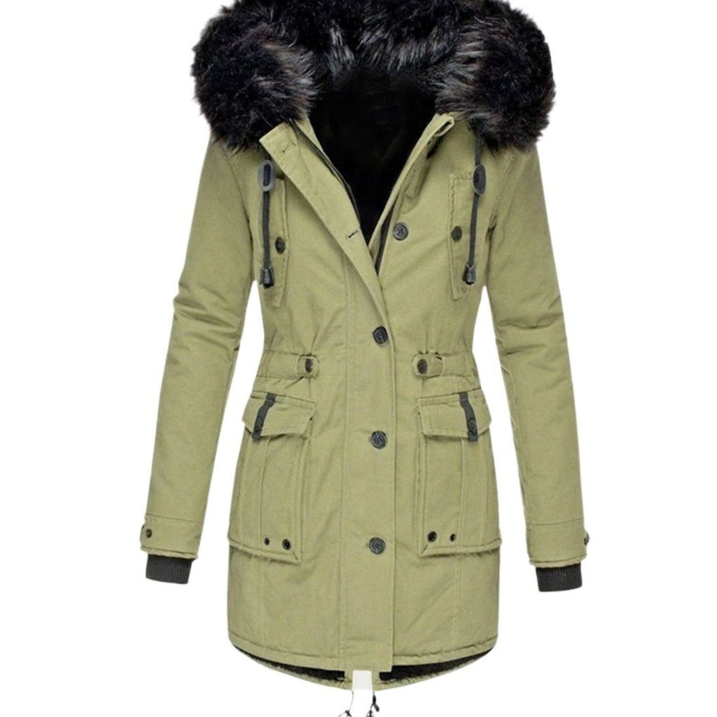 Women's Faux Fur Hooded Parka Coat