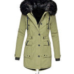 Women's Faux Fur Hooded Parka Coat
