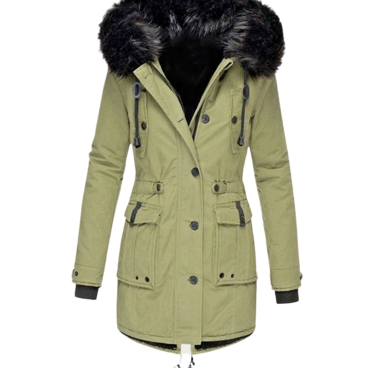 Women's Faux Fur Hooded Parka Coat