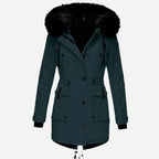 Women's Faux Fur Hooded Parka Coat