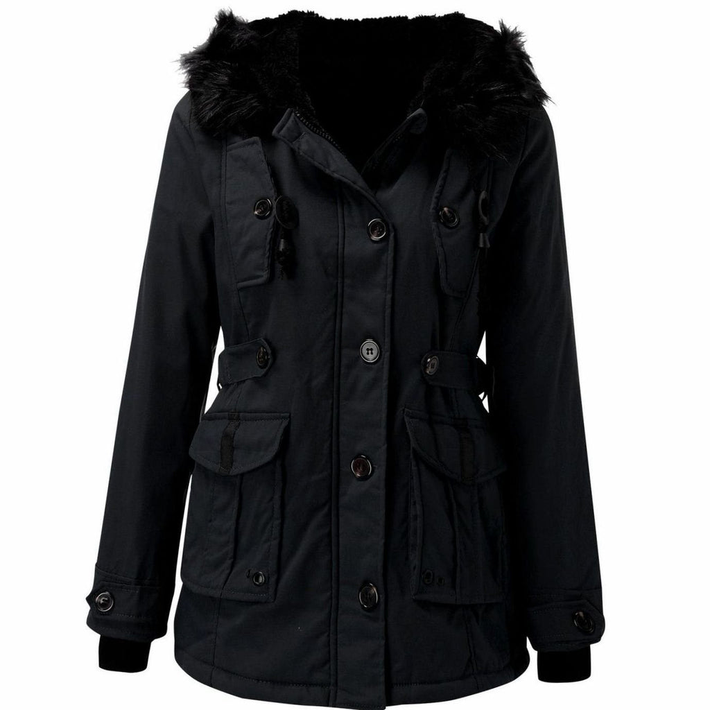 Women's Faux Fur Hooded Parka Coat