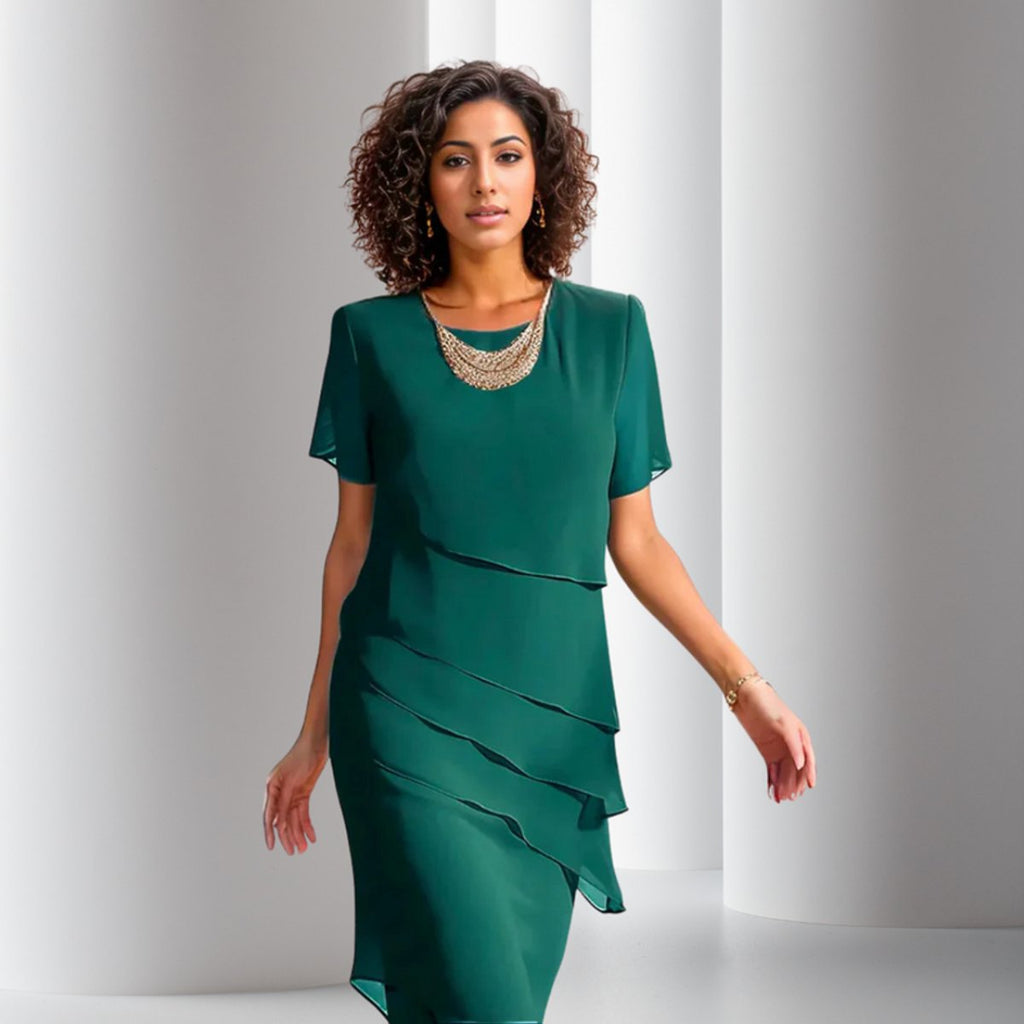 Women's Tiered Chiffon Cocktail Dress