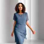 Women's Tiered Chiffon Cocktail Dress