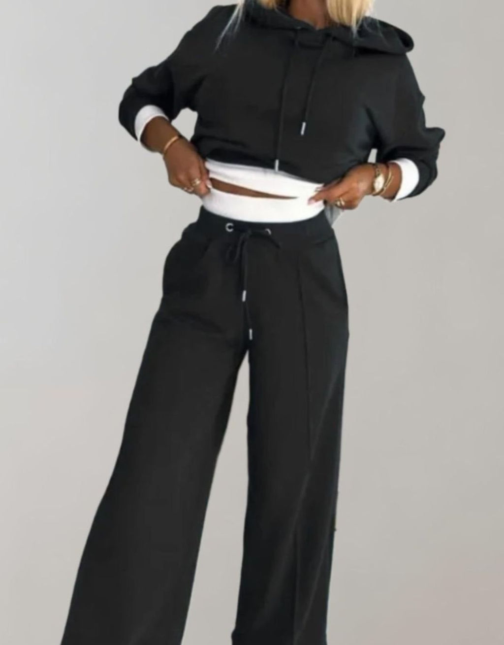 Women's Wide-Leg Tracksuit Trousers Set