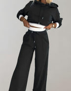 Women's Wide-Leg Tracksuit Trousers Set