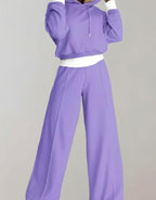 Women's Wide-Leg Tracksuit Trousers Set
