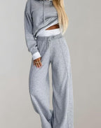 Women's Wide-Leg Tracksuit Trousers Set