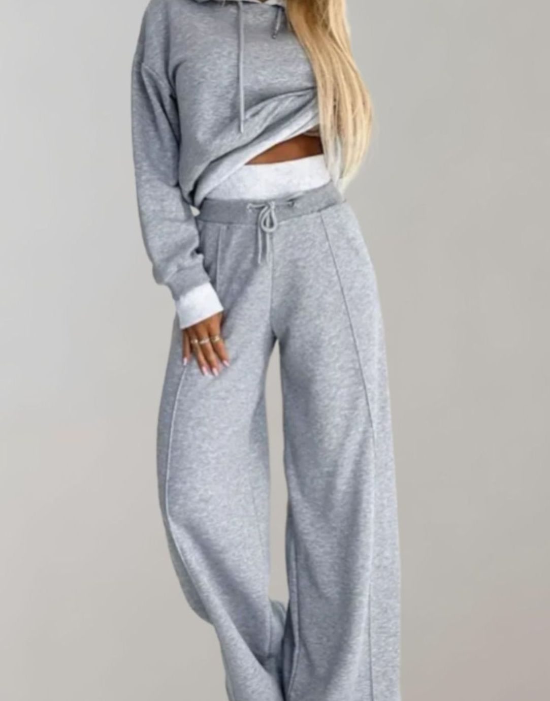 Women's Wide-Leg Tracksuit Trousers Set