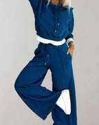 Women's Wide-Leg Tracksuit Trousers Set