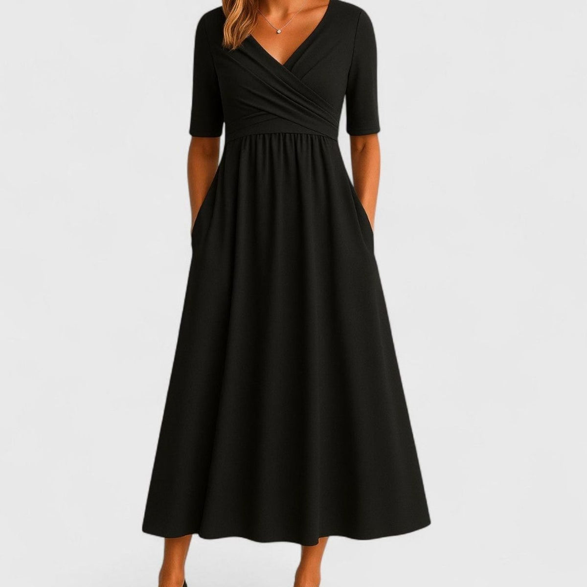 Women's V-Neck Midi Summer Dress