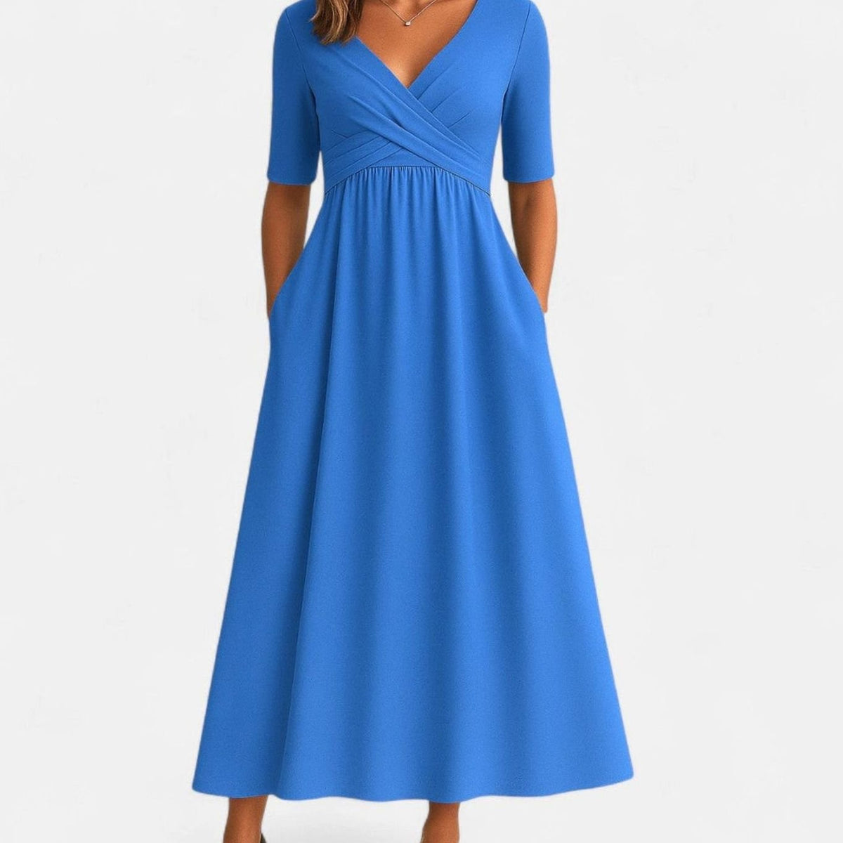 Women's V-Neck Midi Summer Dress