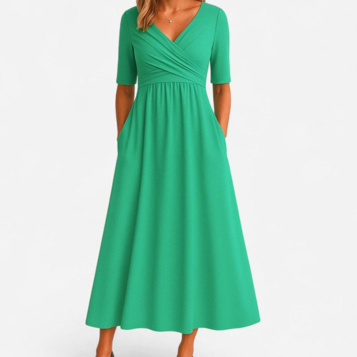 Women's V-Neck Midi Summer Dress