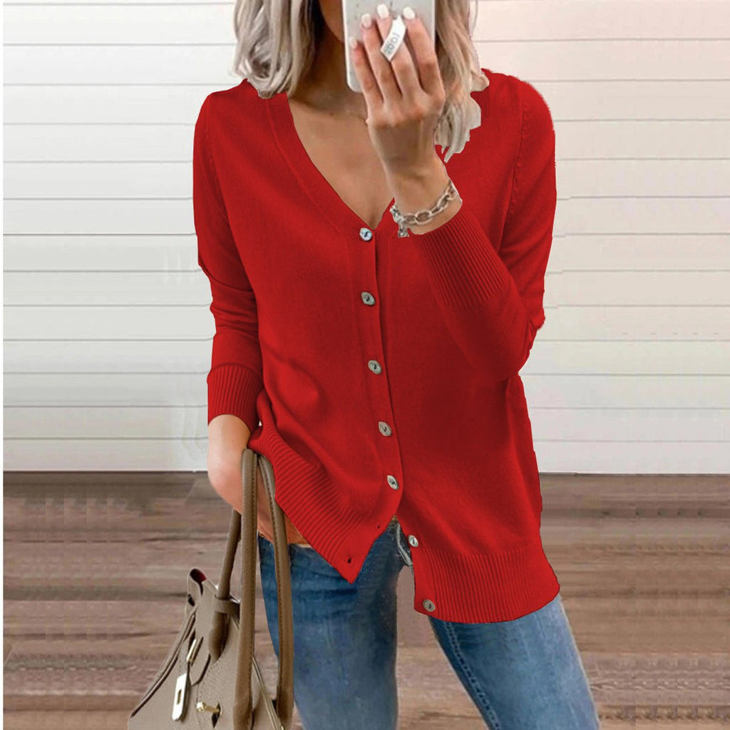 Women's Knit V-Neck Cardigan