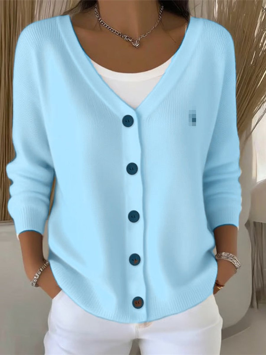 Women's Button-Front Knit Jumper