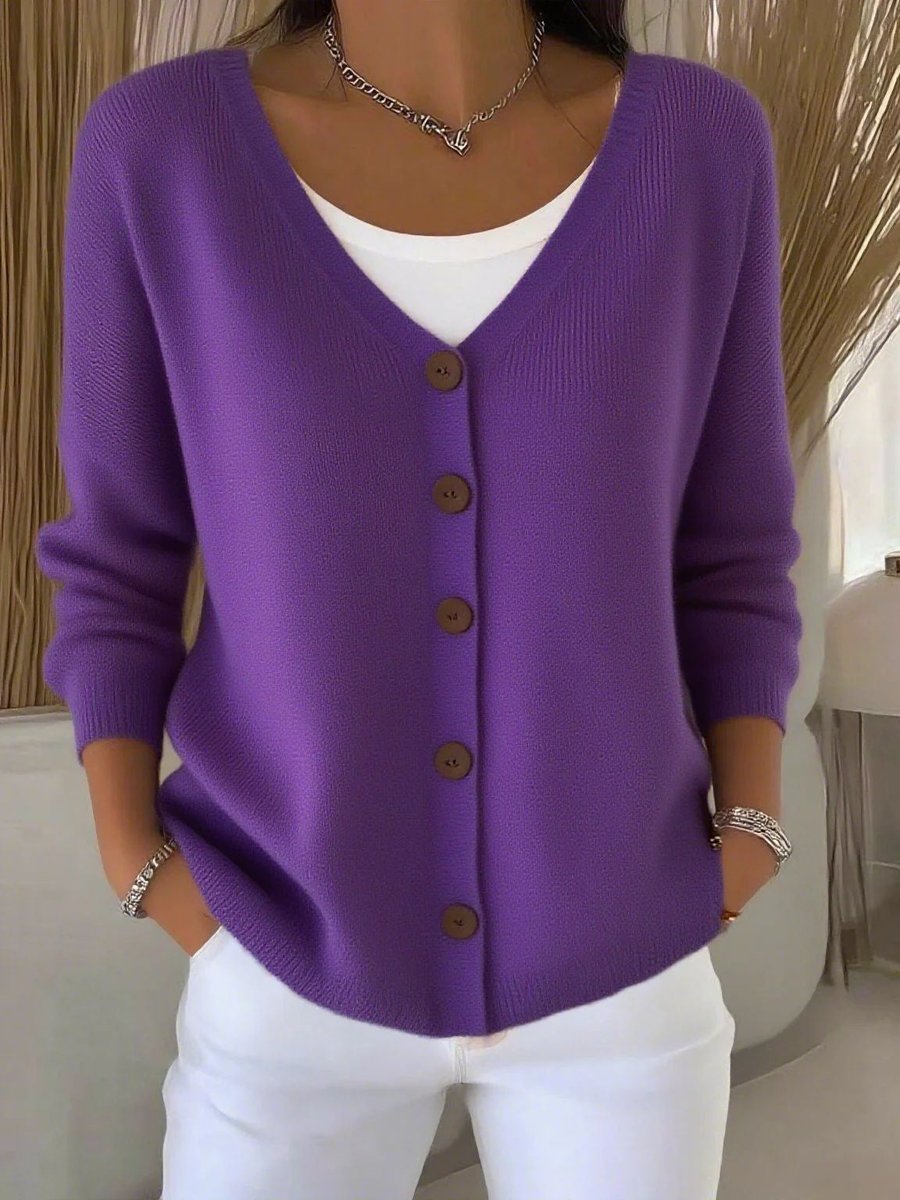 Women's Button-Front Knit Jumper