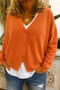 Women's Relaxed V-Neck Knit Cardigan