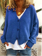 Women's Relaxed V-Neck Knit Cardigan