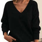 Women's Soft Knit V-Neck Jumper