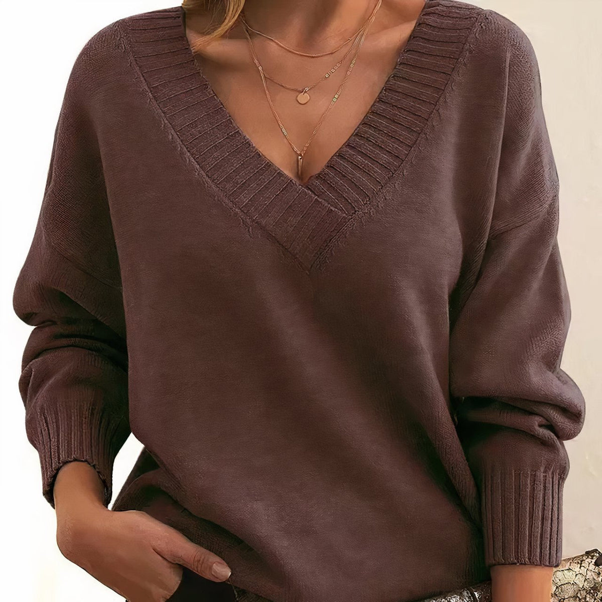Women's Soft Knit V-Neck Jumper