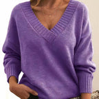 Women's Soft Knit V-Neck Jumper