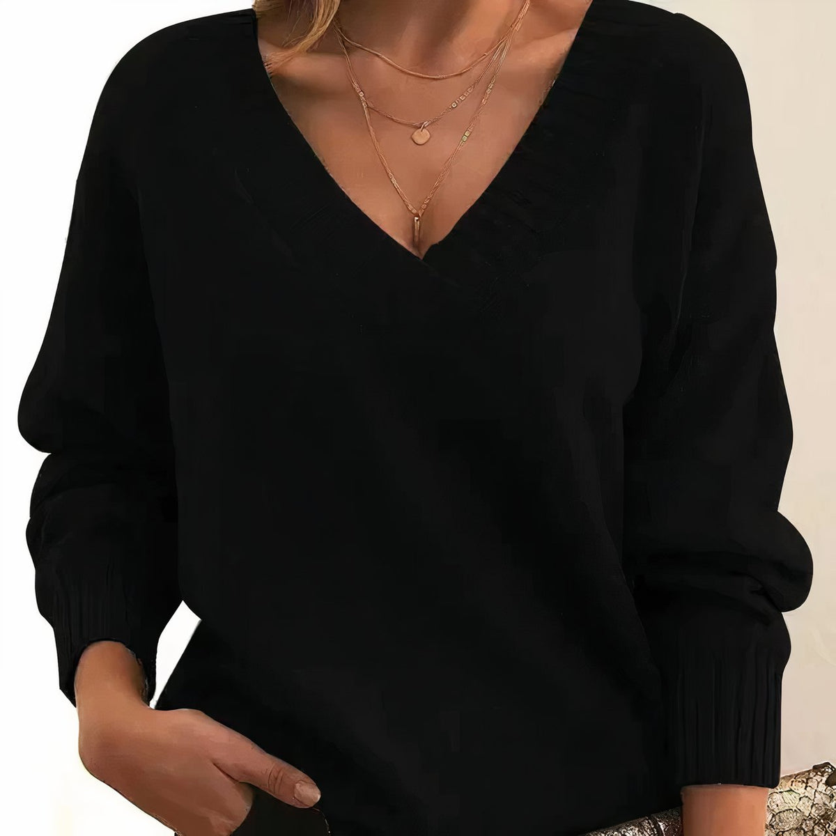Women's Soft Knit V-Neck Jumper