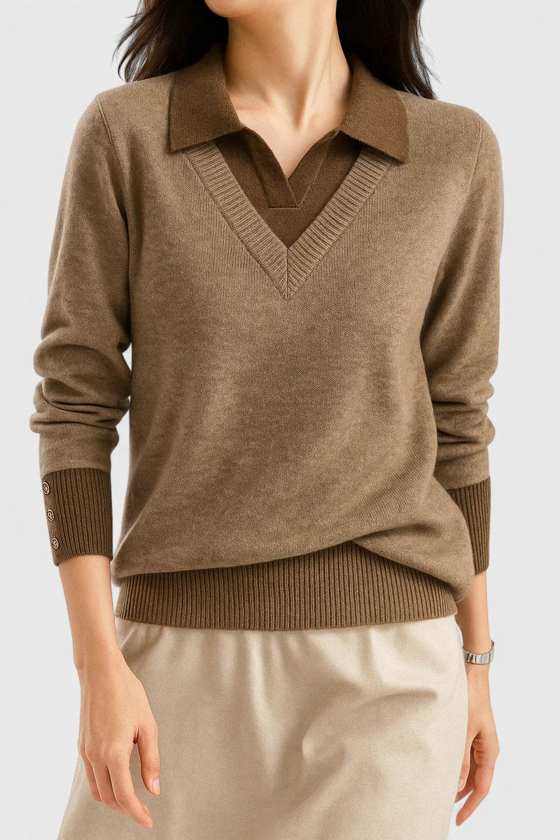 Women's Polo Collar Knit Jumper