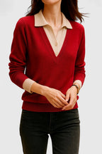 Women's Polo Collar Knit Jumper